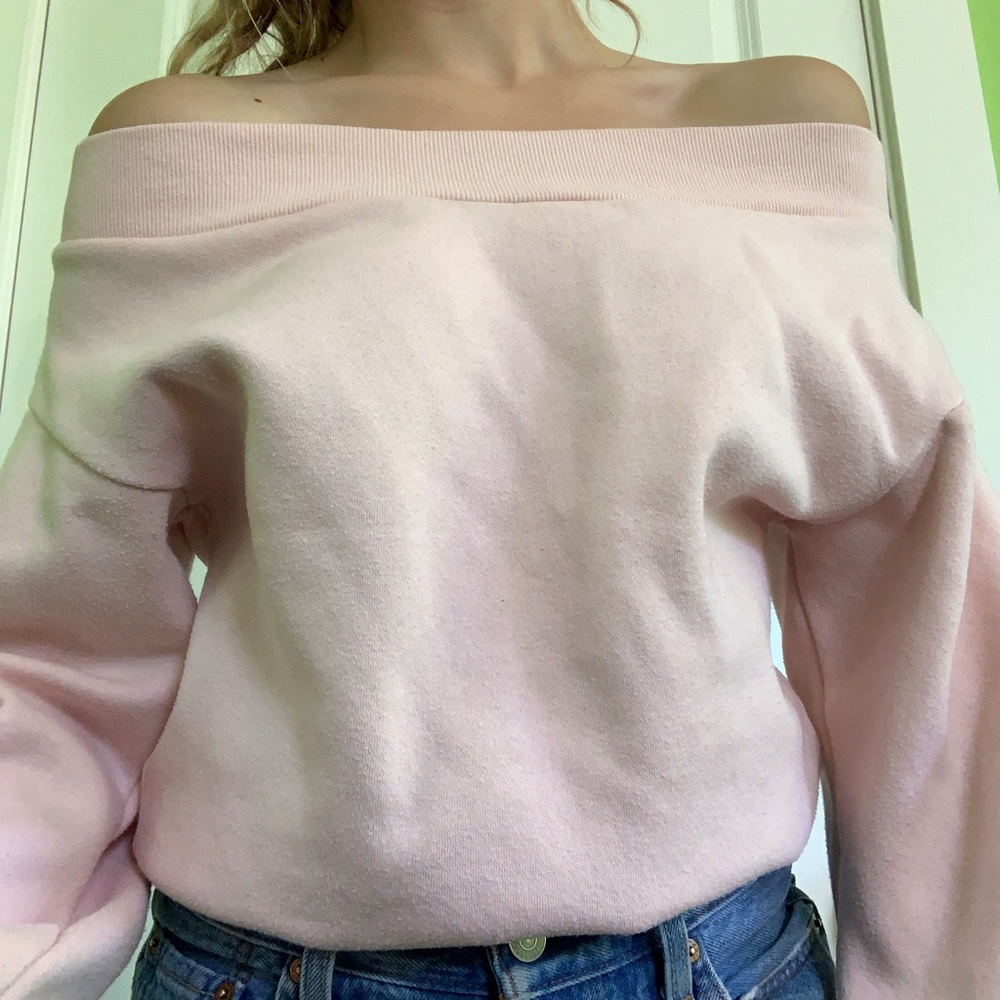Pink off the shoulder sweatshirt